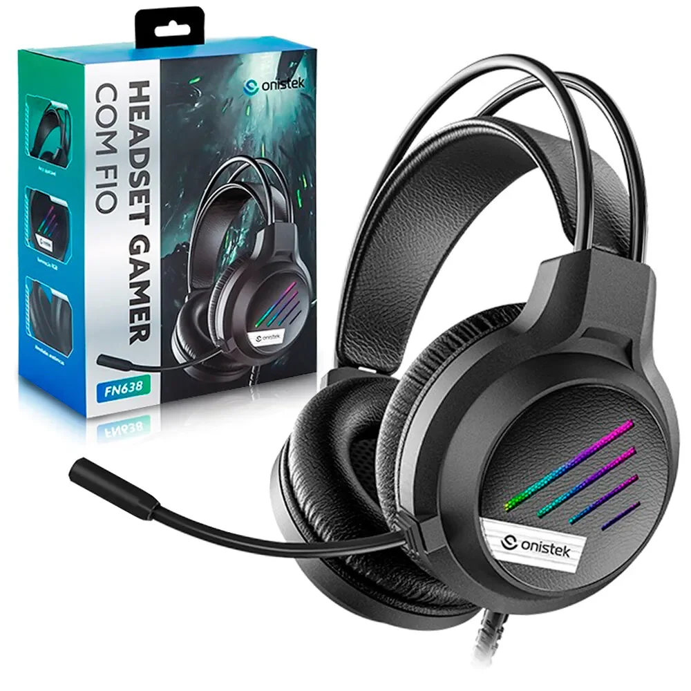 Headset Gamer RGB P3 Usb Para PC Ps4 Note Cor Preto